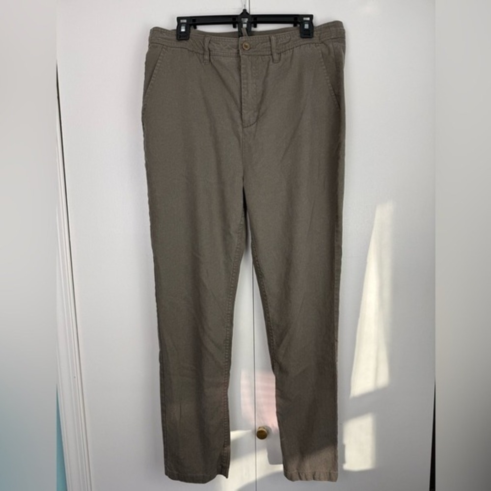 Feat Blanket Tapered Chino Pants Mens Large‎ Olive Drab Tencel Cotton Blend